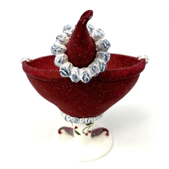 Department 56 Patience Brewster Krinkles Santa Red Speckled Candy Bowl - Picture 5 of 16